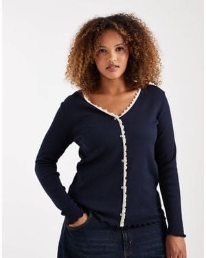 ONLY Frill Detail Cardigan - Blue