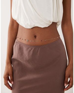 ASOS – goldfarbene bauchkette mit runden, en ringen - Blau
