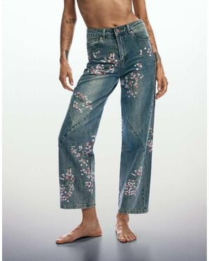 Desigual Floral Jeans - Blue