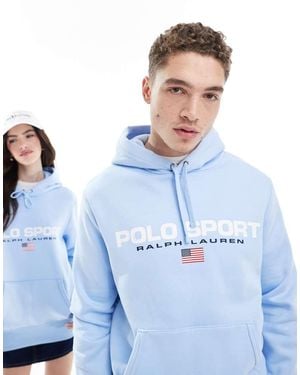 Polo Ralph Lauren Sport Capsule Large Flag Chest Logo Hoodie - Blue
