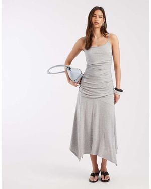 laagam Vestido Midi Ceñido Asimétrico Lume De - Neutro