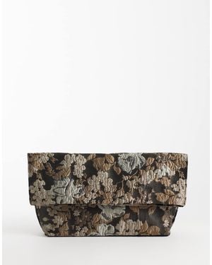 ASOS Pochette Jacquard Morbida Con Risvolto - Grigio
