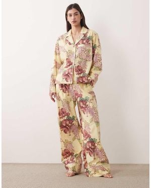 Abercrombie & Fitch Poplin Pyjama Bottoms Co-ord - Natural