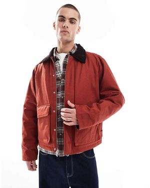 Jack & Jones Cotton Carpenter Jacket With Pockets - Red