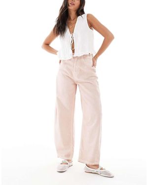 ASOS High Waisted Barrel Leg Jeans - White