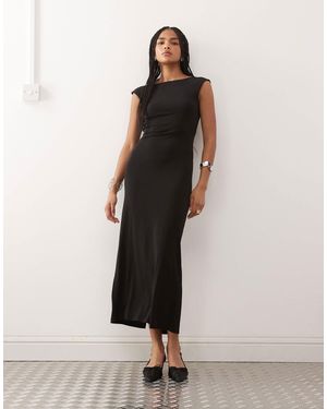 Noisy May Ruche Detail Less Maxi Dress - Natural