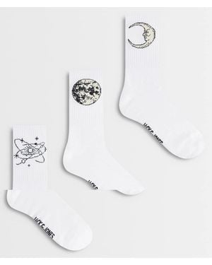 Jack & Jones Pack De 3 Pares De Calcetines Blancos Con Estampados Gráficos De Símbolos