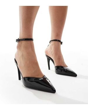 Glamorous Pointed Heeled Shoes - Black