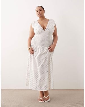 Esmee Curve Esmée Curve Mid Waist Shirred Maxi Beach Dress - Natural