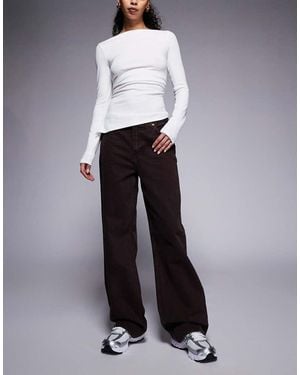 River Island Relaxed Straight Leg Jeans - Multicolour