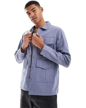 Another Influence Ripstop Utility Overshirt - Blue