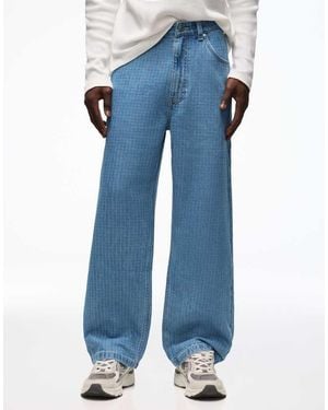 Bershka Textured Jeans - Blue