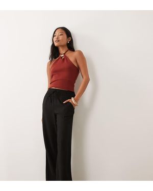 JDY Petite Pantaloni A Fondo Ampio - Nero