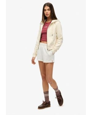 Superdry Athletic Essentials Tonal Embroidered Shorts - White
