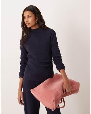 Mango Canela Ruched Side Long Sleeve Top Co-Ord - Blue