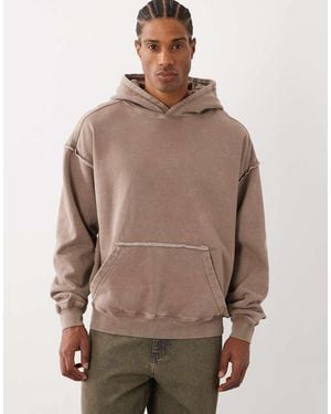 Cotton On Box Fit Hoodie - Brown