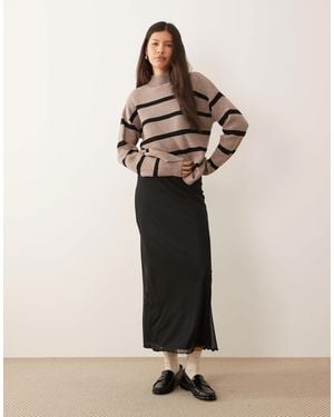 ASOS Mesh Midi Skirt - Natural