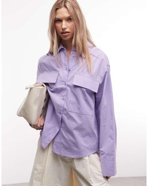 ASOS Camicia Multitasche Con Tasca Applicata - Viola