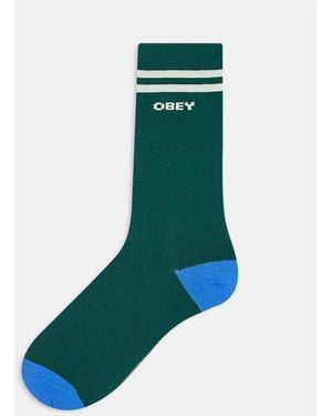 Obey Calcetines Verdes De Estilo Futbolero Con Estampado Gráfico Del Logo De