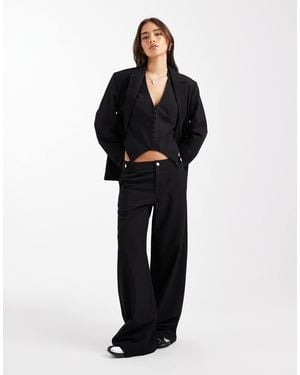 Collusion Tailored Low Rise Relaxed Pants - Black