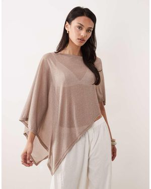 Accessorize Shimmer Poncho - Brown