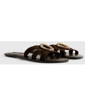River Island Beaded Ring Flat Sandals - White