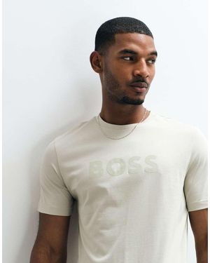 BOSS Regular Fit Tonal Logo T-Shirt - White