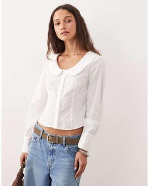 Miss Selfridge Fitted Peterpan Collar Shirt - White