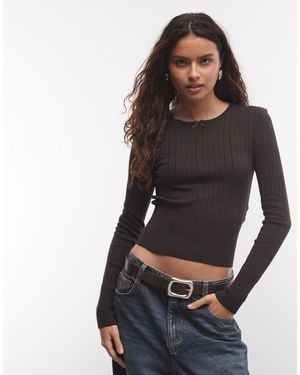 Monki Bow Knit Sweater - Black