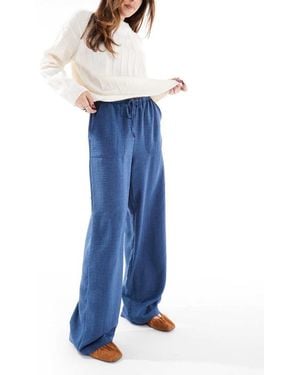 Vero Moda Lightweight Tie Waist Trousers - Blue