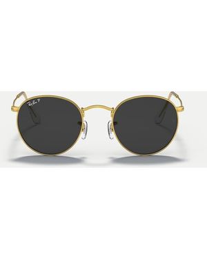 Ray-Ban Round Metal Round Polarised Sunglasses With Lens - Metallic