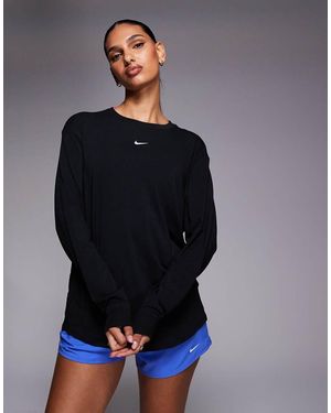 Nike One Dri-Fit Relaxed Long Sleeve Top - Blue