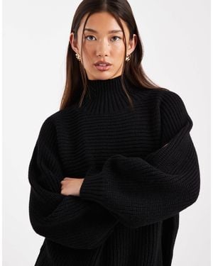 Monki Libby - pull à col montant - Noir
