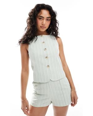 Miss Selfridge Tailored Button Up Vest - White