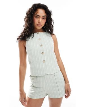 Miss Selfridge Tailored Button Up Vest - White