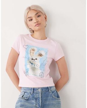 Collusion Bunny Graphic Baby Tee - White