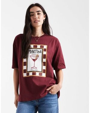 Threadbare – kurzärmliges t-shirt aus baumwolle - Rot