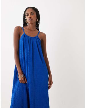 Vila Textured Jersey Cami Maxi Dress - Blue