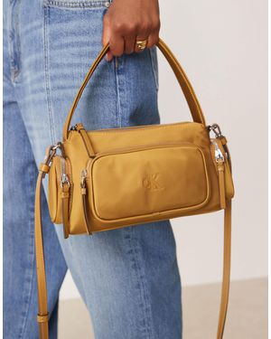 Calvin Klein Nylon Pocket Shoulder Bag - Blue