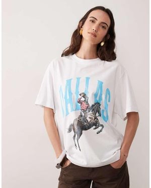 ASOS Oversized T-shirt With Dallas Rodeo Graphic - White