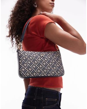 Tommy Hilfiger Jacquard Monogram Shoulder Bag - Red