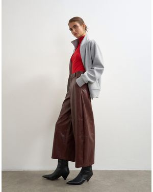TOPSHOP Barrel-hose aus kunstleder - Braun