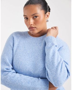 Vero Moda Weicher strickpullover mit rundhalsausschnitt - Blau