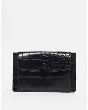 ASOS Tarjetero Efecto Piel De Cocodrilo Con Botones De Presión De - Negro
