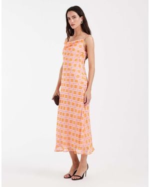 Vero Moda Smilla Chiffon Cowl Neck Cami Midi Dress - Pink
