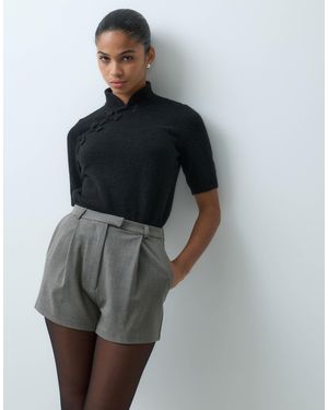 ASOS Kurze shorts mit hohem bund - Grau