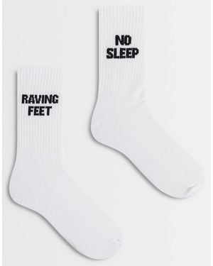 ASOS 2 Pack Ibiza Socks - White