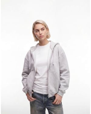 Weekday Danni Scuba-Style Fabric Zip Hoodie - Black