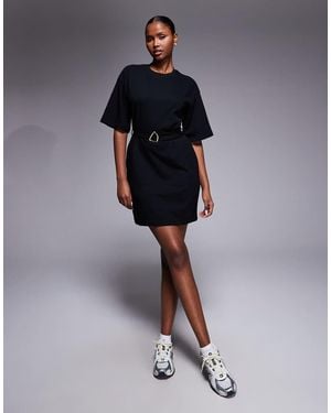 Barbour Uma Tie Up Buckle Mini T-Shirt Dress - Blue