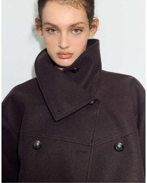 Stradivarius Soft-touch Crossover High Neck Jacket - Black